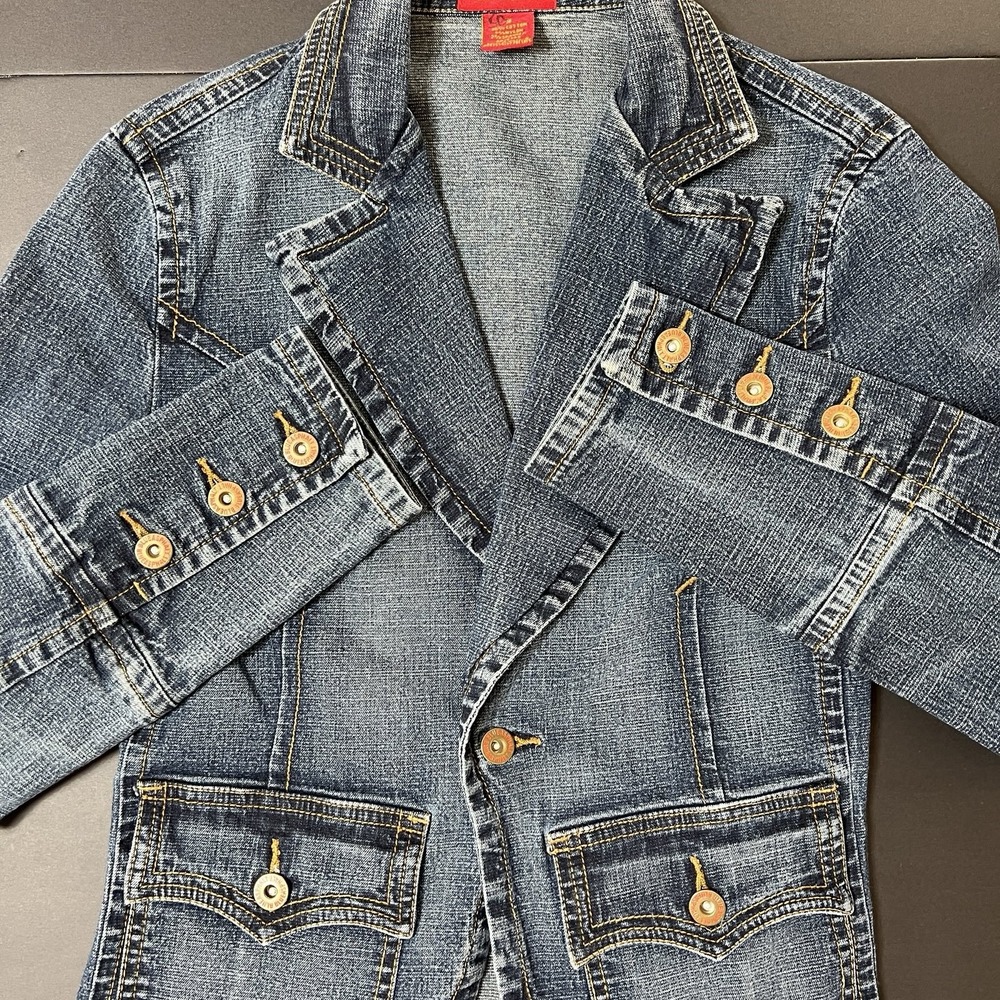 Blue Ashphalt Jean Jacket Women's S Blue Medium Wash Y2K Retro‎ Academia
